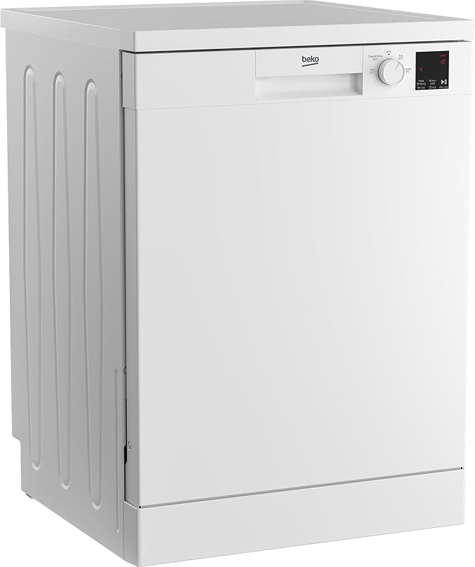 Beko DFN04321W b100 Freistehender Geschirrspüler 60 cm, 13 Maßgedecke, unterbaufähig, Halbe Beladung, Zeitvorwahl, Clean&Shine-Programm, 4 Programme, Watersafe, Weiß