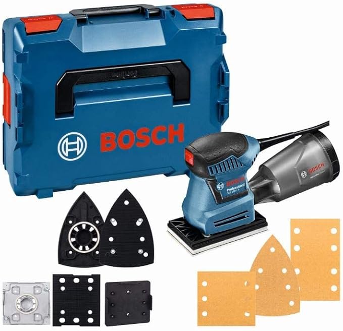 Bosch Professional Schwingschleifer GSS 160-1 A Multi (Leistung 180 Watt, 1,6 mm Schwingkreis-Ø, L-BOXX)