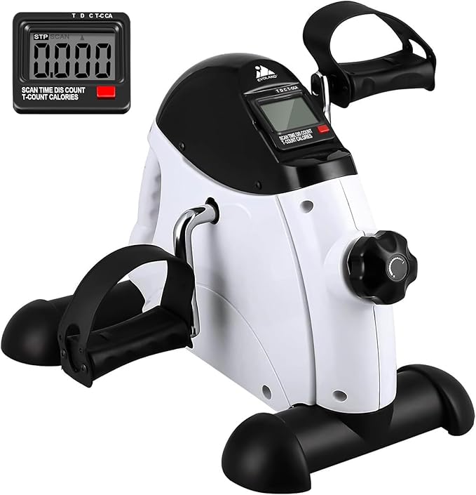 EVOLAND Heimtrainer Mini Fitnessbike Rehabilitations Pedaltrainer Arm und Beintrainer mit LCD Display, Hometrainer Fitnessgerät für Zuhause Büro