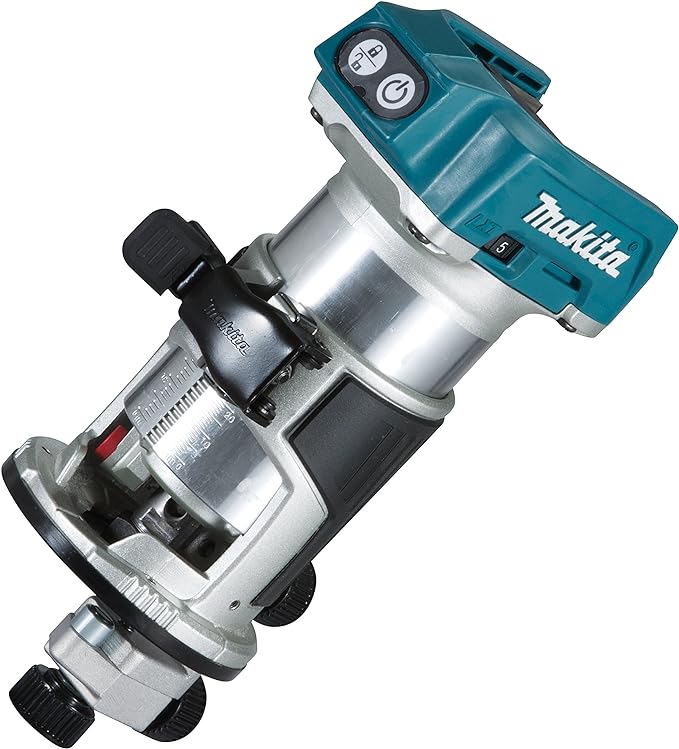 Makita DRT50ZJX2 Multifunktionsfräse (18V, inklusive 3 Fräsmodule im MAKPAC, ohne Akku, ohne Ladegerät, 800 Watt) Blau