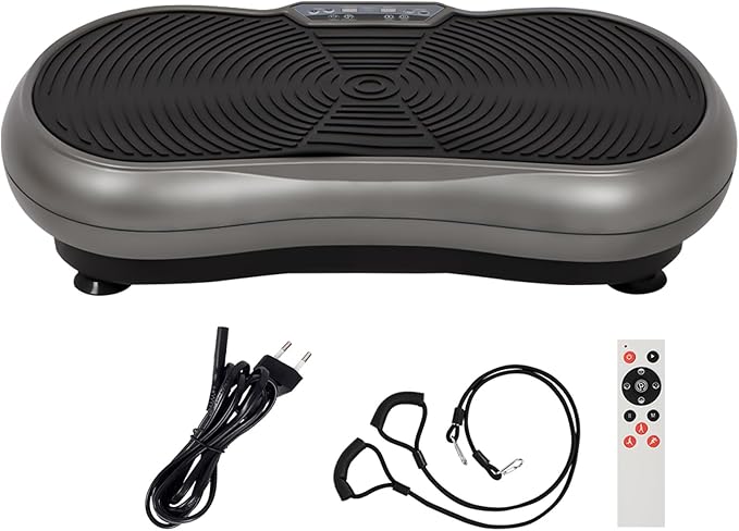 Panana Vibrationsplatte mit leiser Motor | 120 Vibrationsstufen + 10 Trainingsprogramme | mit Fernbedienung | rutschfest | Ganzkörpertraining, Fett verlieren | inkl. Trainingsbänder