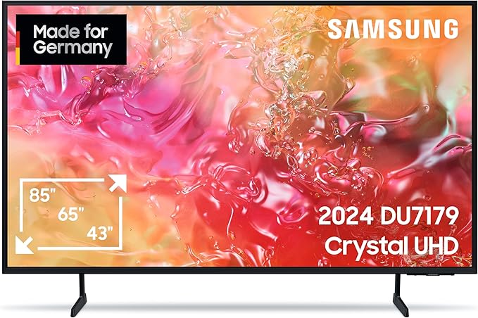 Samsung Crystal UHD 4K DU7179 Fernseher 75 Zoll, Samsung TV mit PurColor, 4K Upscaling, Crystal Prozessor 4K, Smart TV, GU75DU7179UXZG, Deutsches Modell 2024