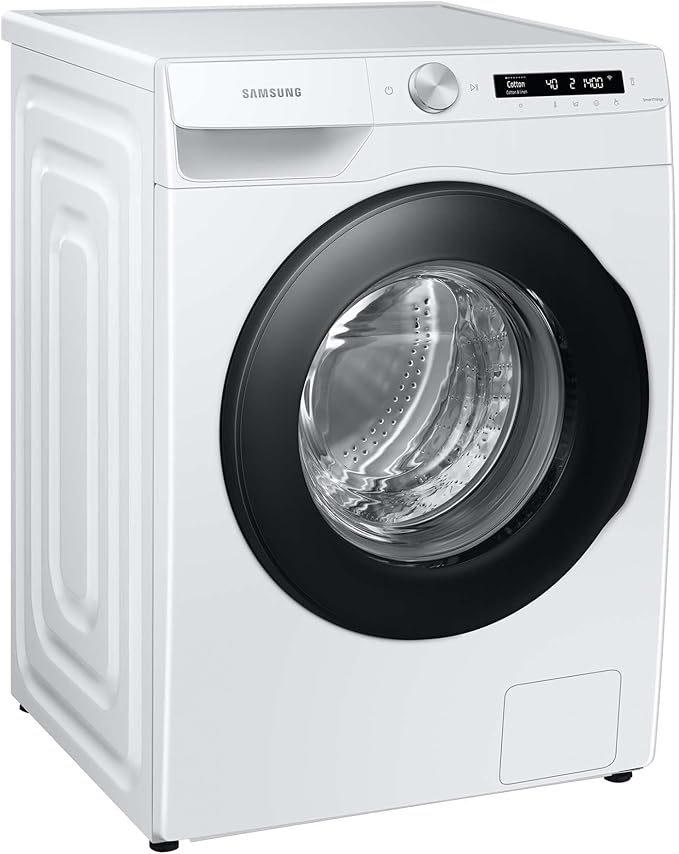Samsung WW90T504AAWCS2 Waschmaschine, 9 kg, 1.400 U/min, Extra energiesparend, EEK: A (-10%), AI Ecobubble, AI Control, SmartThings App und AI Energy Mode, Hygiene-Dampfprogramm, Weiß