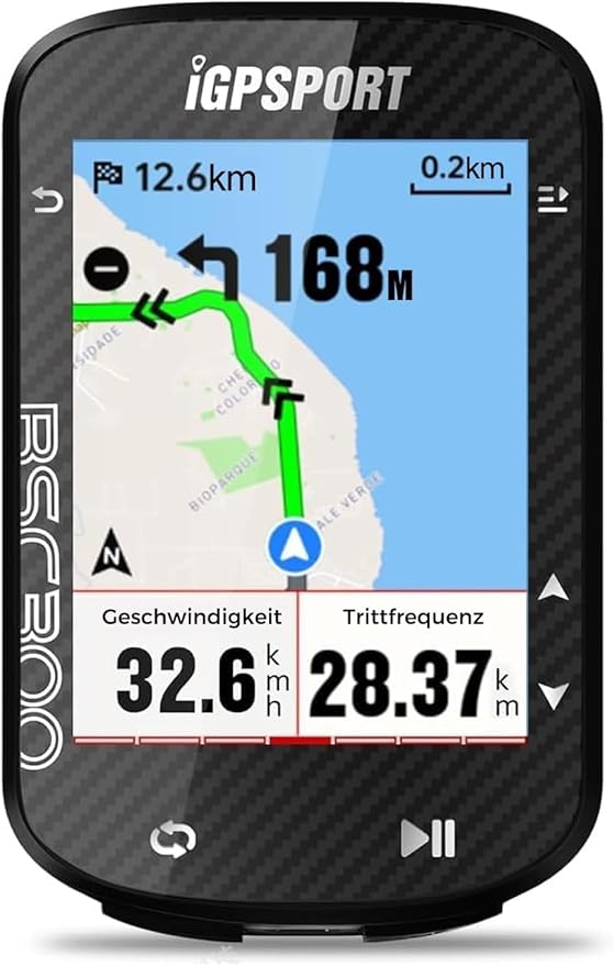 iGPSPORT BSC300 Fahrradcomputer Kabellos, 2.4“ Farbbildschirm Offline MAP Navigation Fahrrad Tacho, IPX7 wasserdichte mit 8GB Bluetooth ANT+ Fahrradcomputer GPS Offline-Warnung